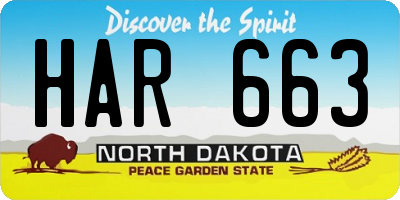 ND license plate HAR663
