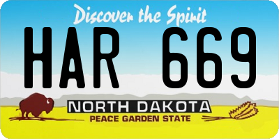 ND license plate HAR669