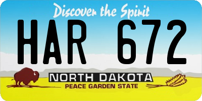 ND license plate HAR672