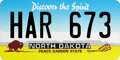 ND license plate HAR673