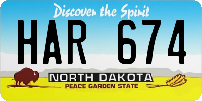 ND license plate HAR674