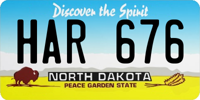 ND license plate HAR676