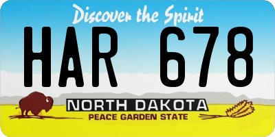 ND license plate HAR678