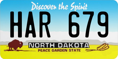 ND license plate HAR679