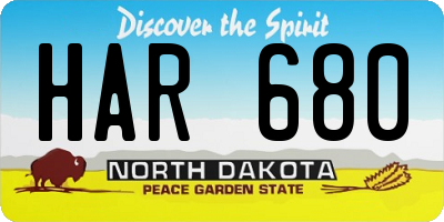 ND license plate HAR680