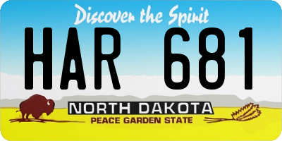 ND license plate HAR681