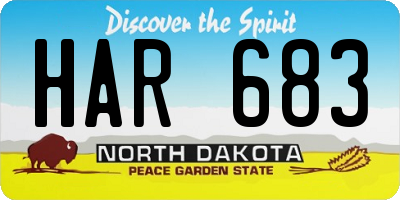 ND license plate HAR683
