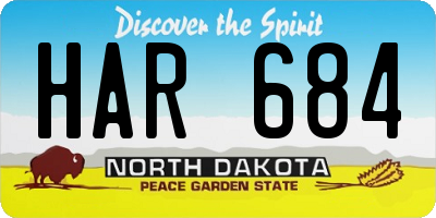 ND license plate HAR684
