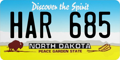 ND license plate HAR685
