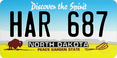 ND license plate HAR687