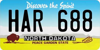 ND license plate HAR688
