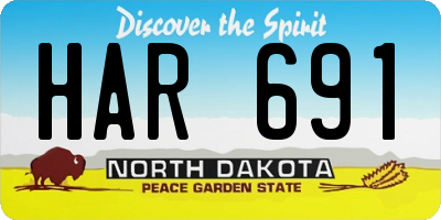 ND license plate HAR691