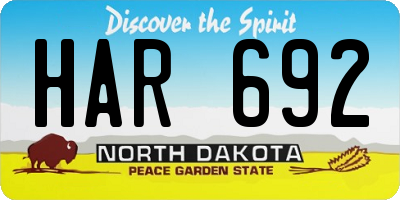 ND license plate HAR692