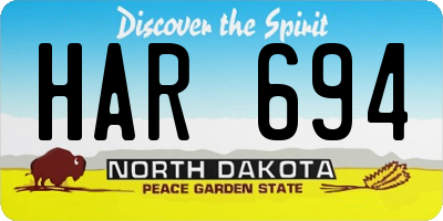 ND license plate HAR694
