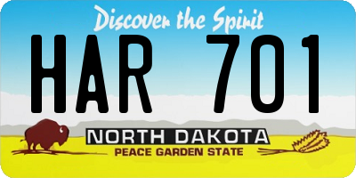 ND license plate HAR701
