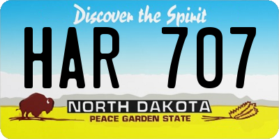 ND license plate HAR707