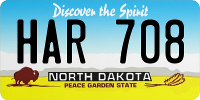 ND license plate HAR708