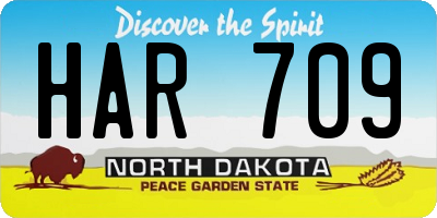 ND license plate HAR709