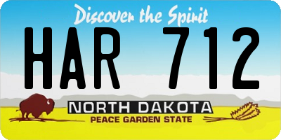 ND license plate HAR712
