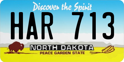 ND license plate HAR713