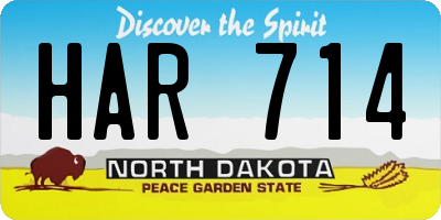 ND license plate HAR714