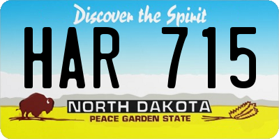 ND license plate HAR715