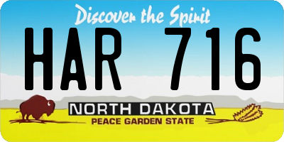 ND license plate HAR716