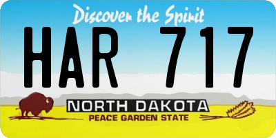 ND license plate HAR717