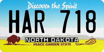 ND license plate HAR718