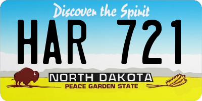 ND license plate HAR721