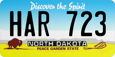 ND license plate HAR723