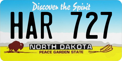 ND license plate HAR727