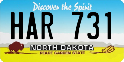 ND license plate HAR731