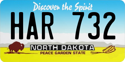 ND license plate HAR732