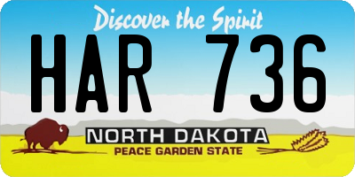 ND license plate HAR736