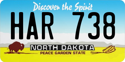 ND license plate HAR738