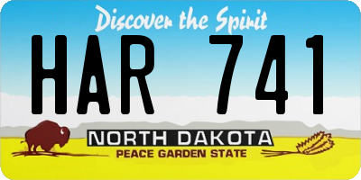 ND license plate HAR741