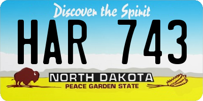 ND license plate HAR743