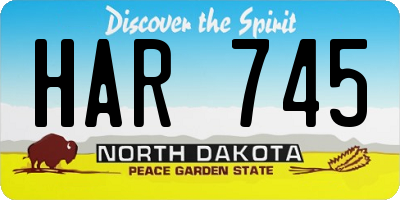 ND license plate HAR745