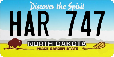 ND license plate HAR747