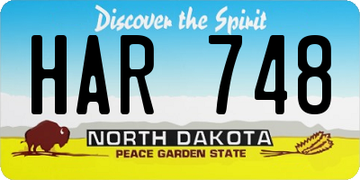 ND license plate HAR748