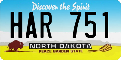 ND license plate HAR751