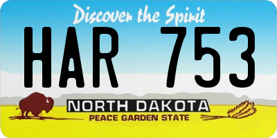 ND license plate HAR753