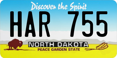 ND license plate HAR755