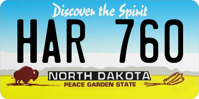 ND license plate HAR760