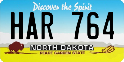 ND license plate HAR764