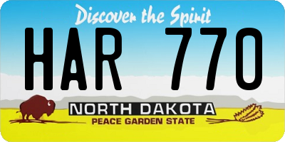 ND license plate HAR770