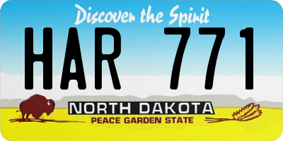 ND license plate HAR771