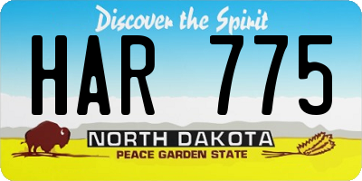 ND license plate HAR775