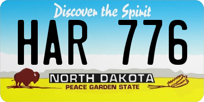 ND license plate HAR776